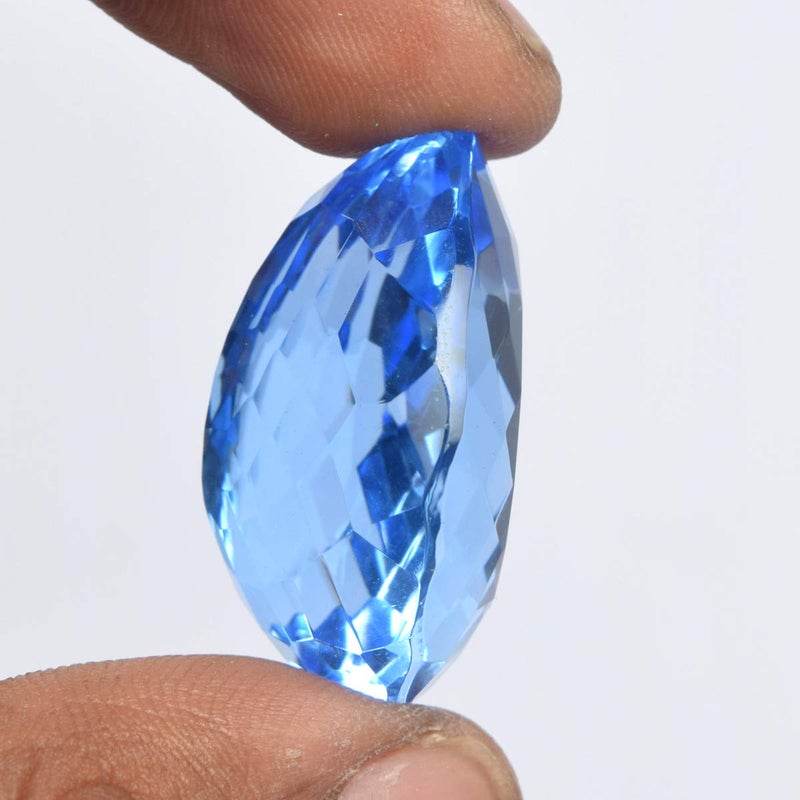 GEMHUB Gemstone Beads Blue Topaz 50.00 Carats. Perfect Pear Cut Loose Gemstone Jewelry Making For Women And Men - Image 4